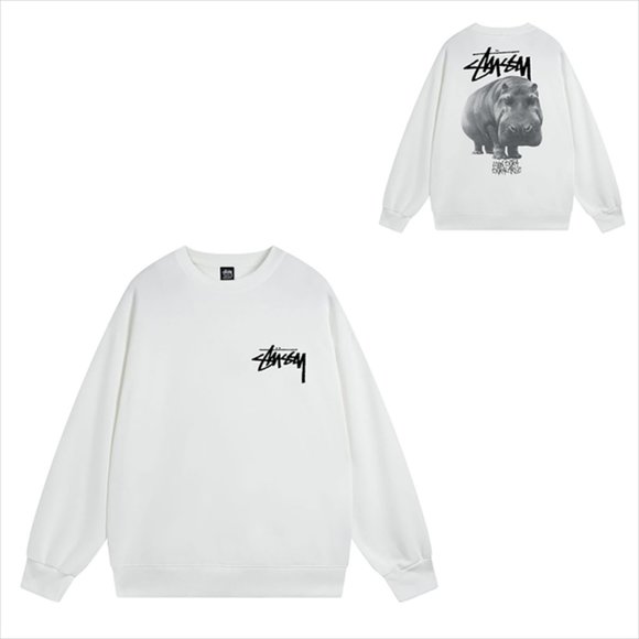 Stussy Sweatshirt Hippo Crew Sweat White - Picture 1 of 1